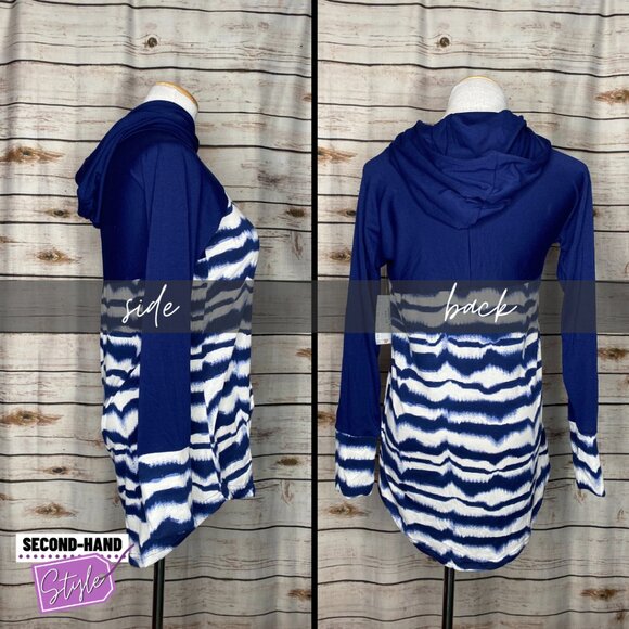 LuLaRoe Tie-dye Look Amber Hooded Sweatshirt - Picture 2 of 3